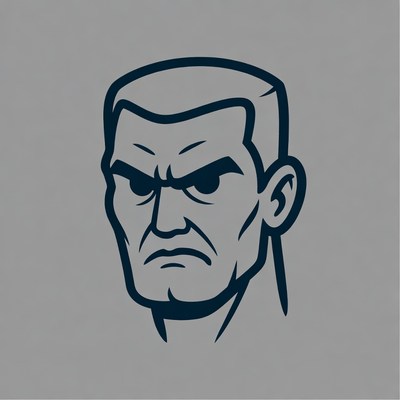 Angry cartoon man face