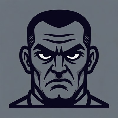 Angry man face illustration