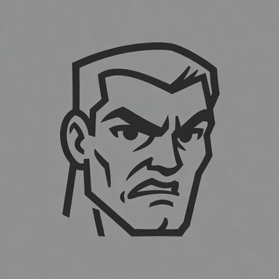 Angry cartoon man face