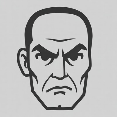 Angry Bald Man Illustration