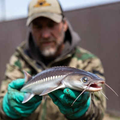 Man holding large catfish
