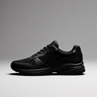Black mesh running sneakers