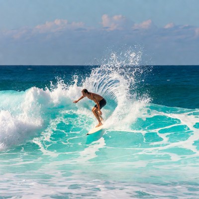 Man surfing on ocean wave