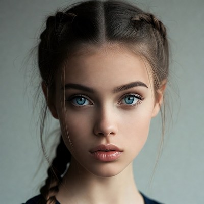 Young woman with braided hair