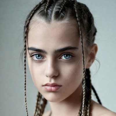 Girl with braided hair