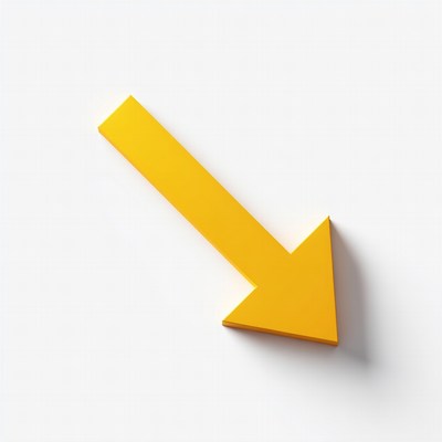 Yellow 3D Down Arrow
