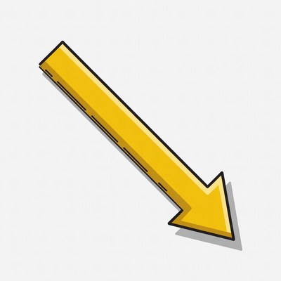 Yellow Down Arrow Icon