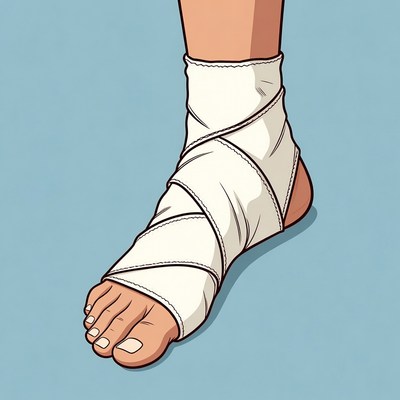 Bandaged Ankle Illustration