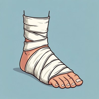 Bandaged ankle illustration