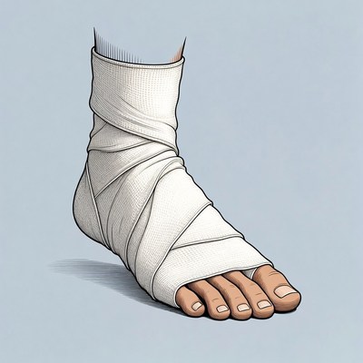 Bandaged ankle illustration