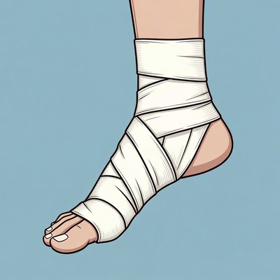 Bandaged Ankle Foot Illustration