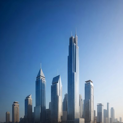 Modern Skyscrapers in City Skyline