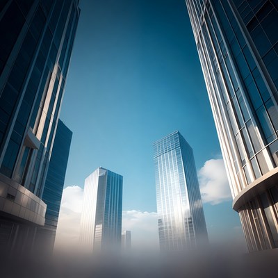 Modern Skyscrapers in City Skyline