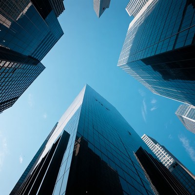 Tall Skyscrapers from Below