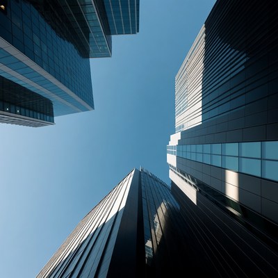 Modern Skyscrapers Against Blue Sky