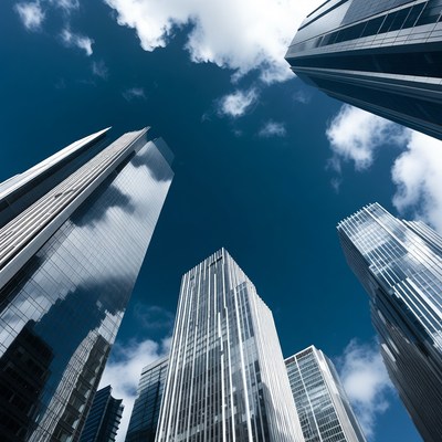 Skyscrapers under blue sky