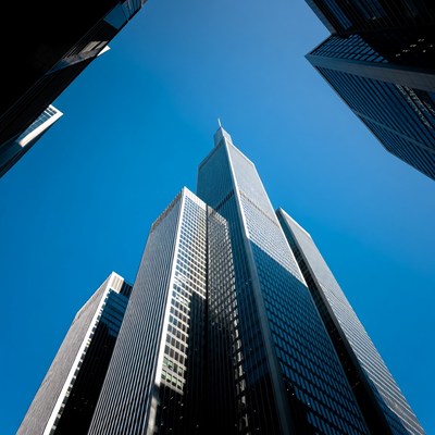 Tall Skyscrapers Against Blue Sky