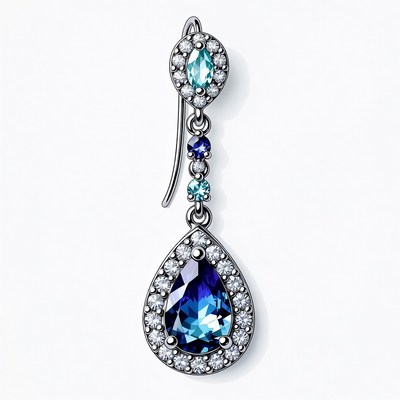 Blue Teardrop Dangle Earrings