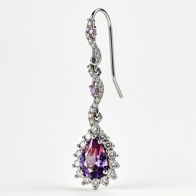 Purple Amethyst Dangling Earrings