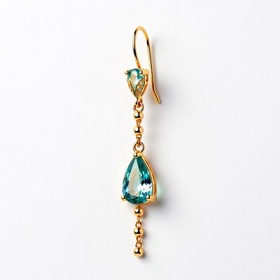 Teardrop Aquamarine Gold Dangle Earrings