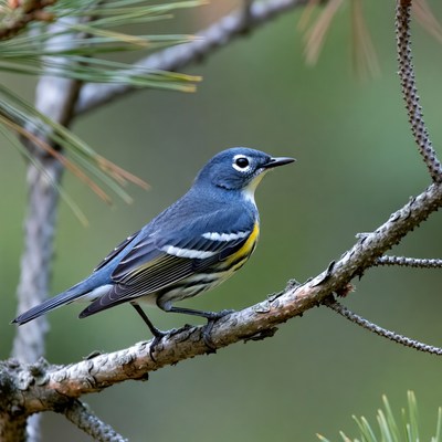 Black-throated Blue Warbler on branch