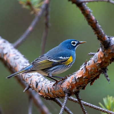 Black-throated Blue Warbler on branch