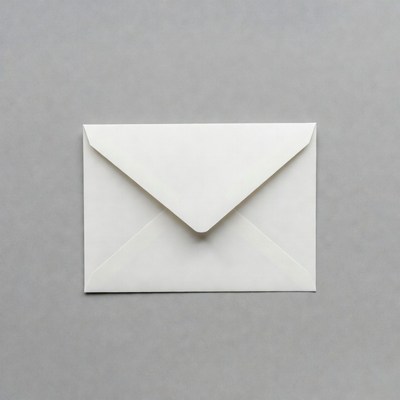 White envelope on gray background