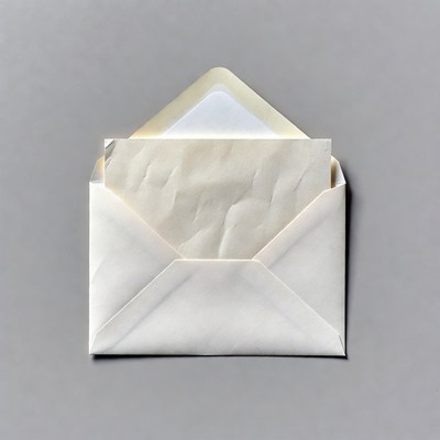 Open white envelope with letter