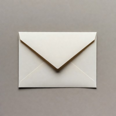 White envelope on gray background