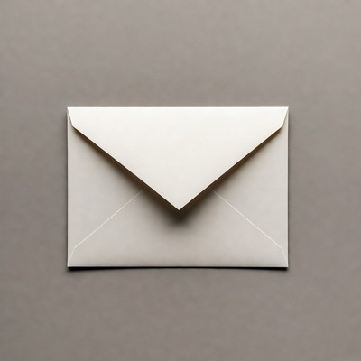 White envelope on gray background