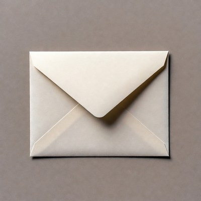 White envelope on gray background