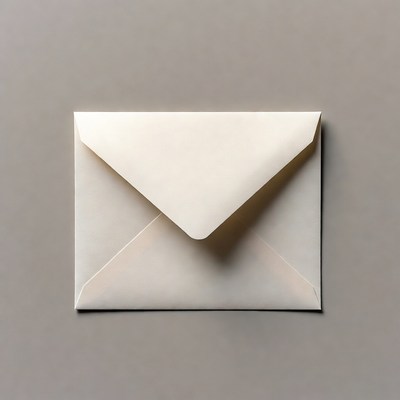 White envelope on gray background
