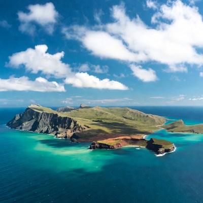 Aerial View of Tropical Island