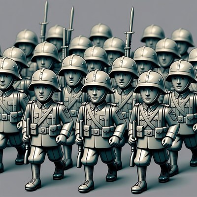 Marching German Soldiers Illustration