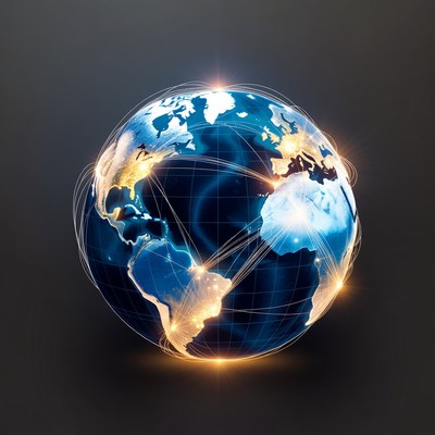 Glowing Earth with Global Network