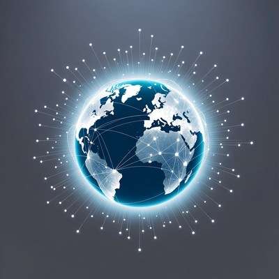 Glowing Earth with Global Network