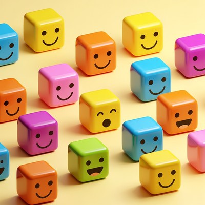 Colorful Smiley Face Building Blocks