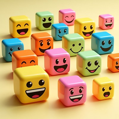Colorful Smiley Face Building Blocks