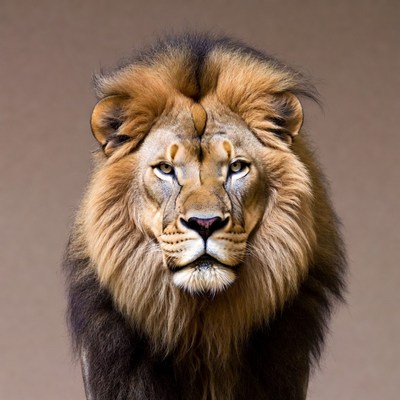 Majestic lion close-up portrait