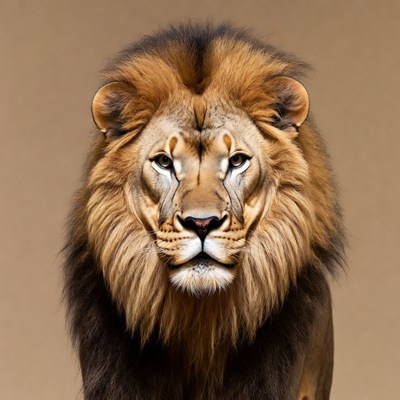 Majestic lion close-up portrait