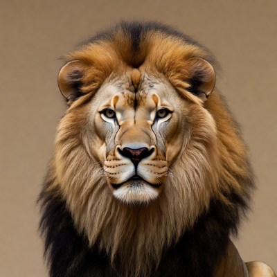 Majestic lion close-up portrait