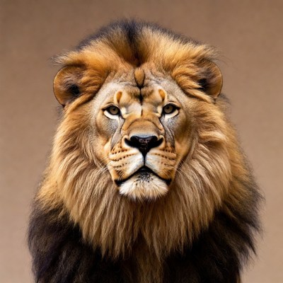 Majestic lion close-up portrait