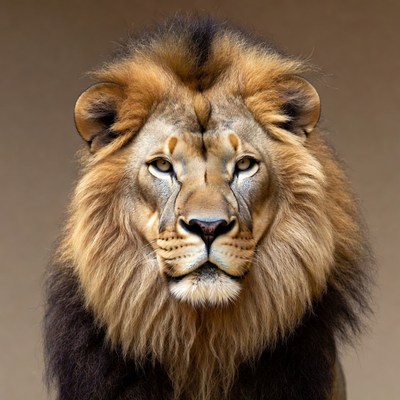 Majestic lion close-up portrait