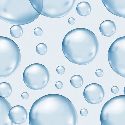 Blue Bubbles on Transparent Background