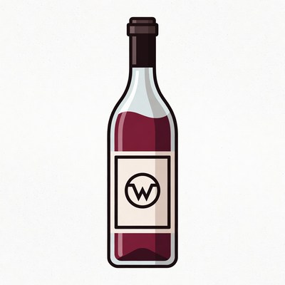 Red Wine Bottle Illustration