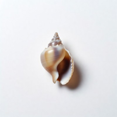 Conch seashell on white background