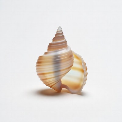 Open Spiral Seashell on White
