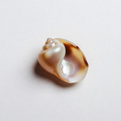 Shiny Seashell on White Background