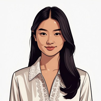 Asian woman in white blouse