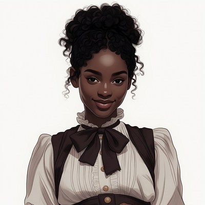 African-American woman in Victorian blouse